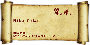 Mike Antal névjegykártya